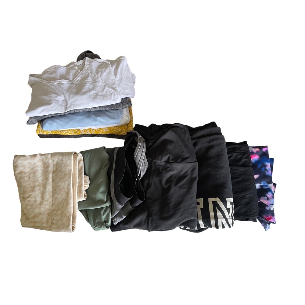 Lululemon Athleta North Face Fabletics Activewear Bundle Tops Bra Leggings 7pc